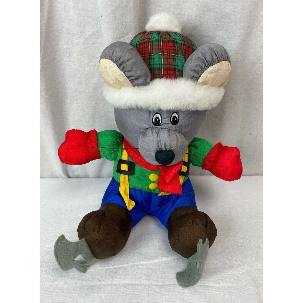 Vintage 1993 Ice Skating plush Mouse Trendmasters puffalump type 11" EUC